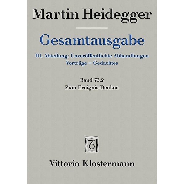 Zum Ereignis-Denken, 2 Teile, Martin Heidegger