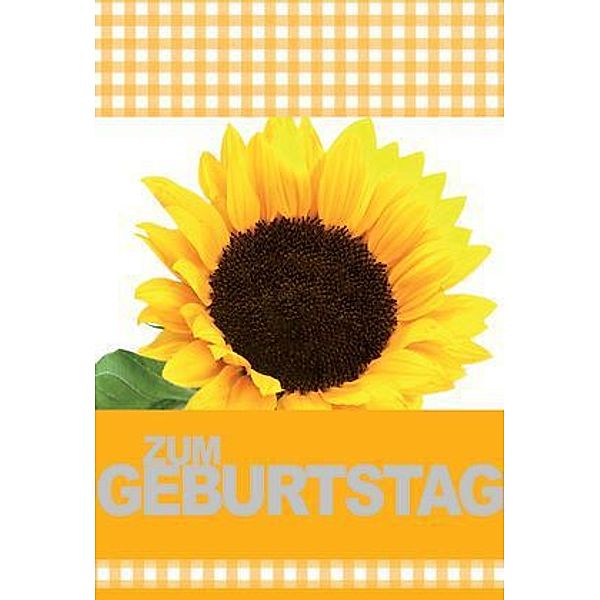 Zum Geburtstag (Motiv Sonnenblume), Faltkarten, 5 Stück