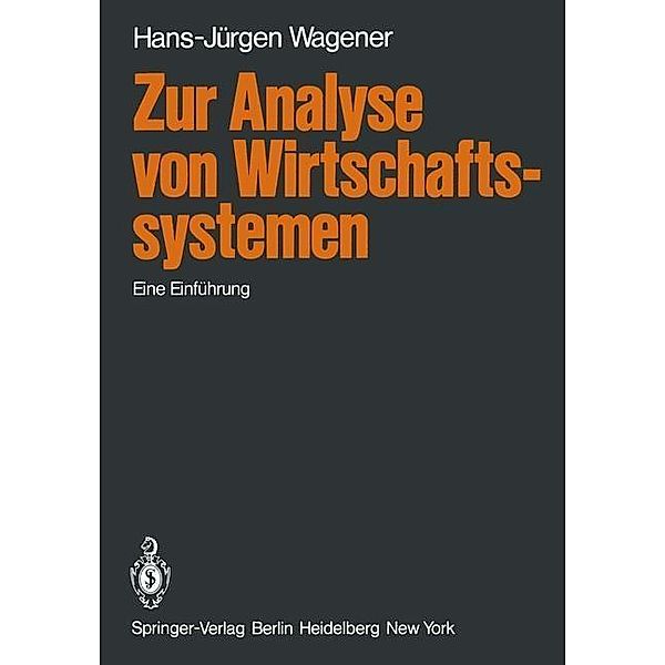 Zur Analyse von Wirtschaftssystemen, H. -J. Wagener