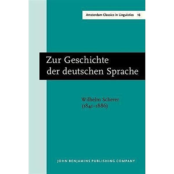 Zur Geschichte der deutschen Sprache, Wilhelm Scherer