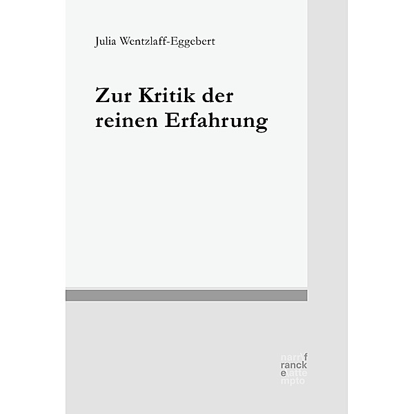 Zur Kritik der reinen Erfahrung / Basler Studien zur Philosophie Bd.21, Julia Wentzlaff-Eggebert
