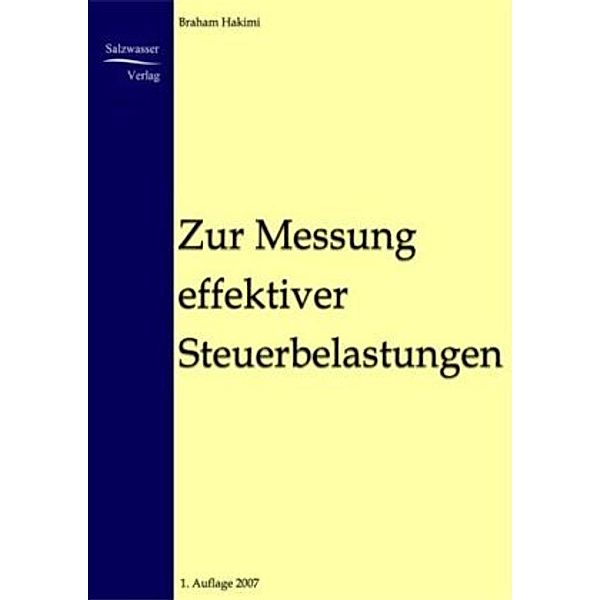 Zur Messung effektiver Steuerbelastungen, Bahram Hakimi