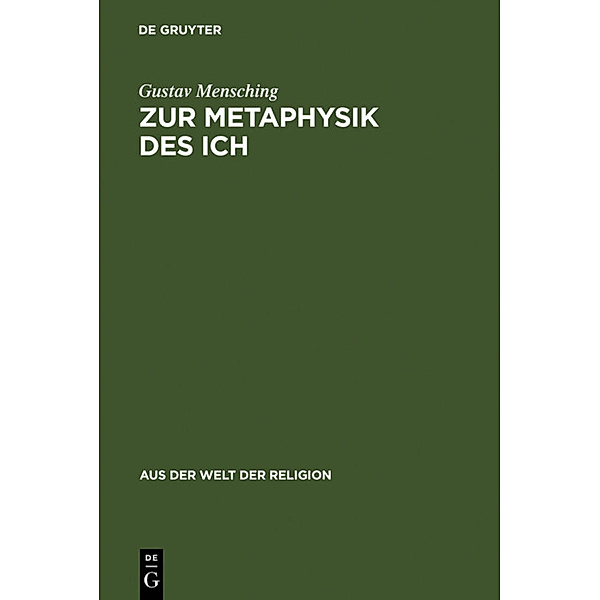 Zur Metaphysik des Ich, Gustav Mensching