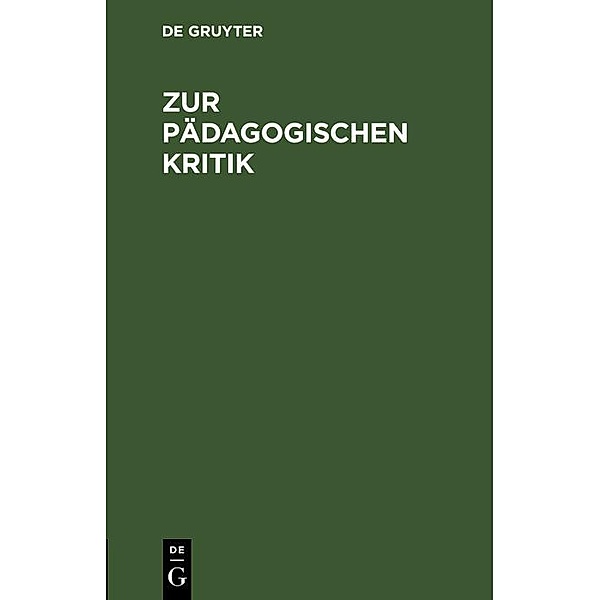 Zur pädagogischen Kritik / Jahrbuch des Dokumentationsarchivs des österreichischen Widerstandes