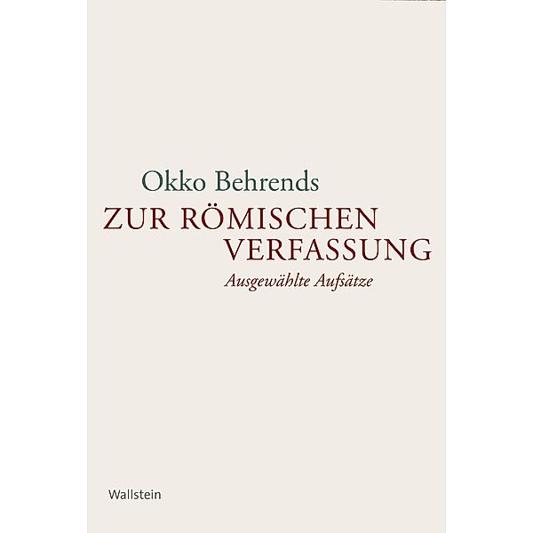 Zur römischen Verfassung, Okko Behrends