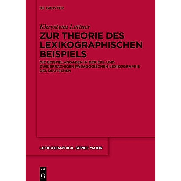 Zur Theorie des lexikographischen Beispiels / Lexicographica. Series Maior Bd.158, Khrystyna Lettner