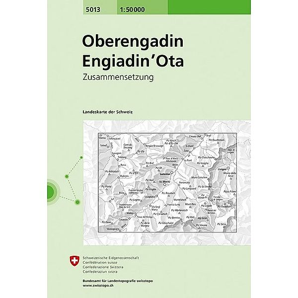 Zusammensetzung / Landeskarte der Schweiz Oberengadin. Engiadin' Ota