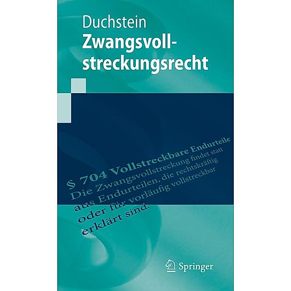 Zwangsvollstreckungsrecht / Springer-Lehrbuch, Michael Duchstein