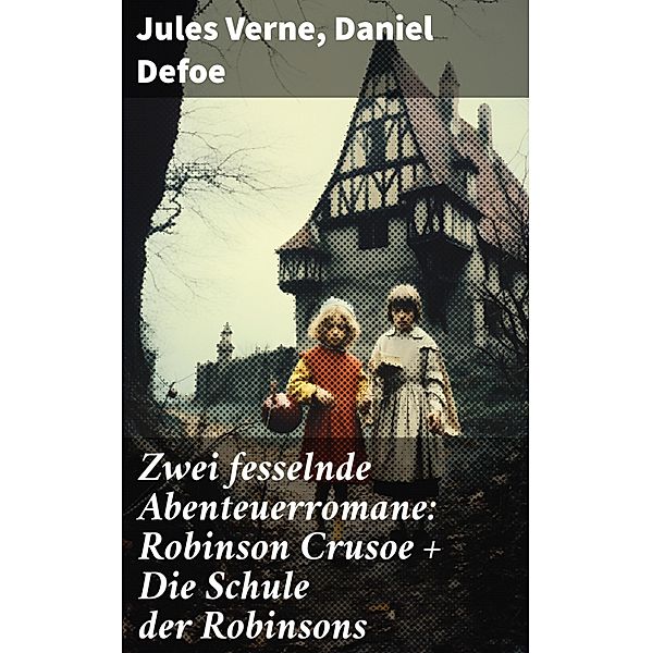 Zwei fesselnde Abenteuerromane: Robinson Crusoe + Die Schule der Robinsons, Jules Verne, Daniel Defoe