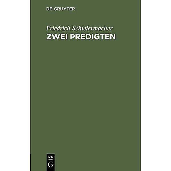 Zwei Predigten, Friedrich Schleiermacher