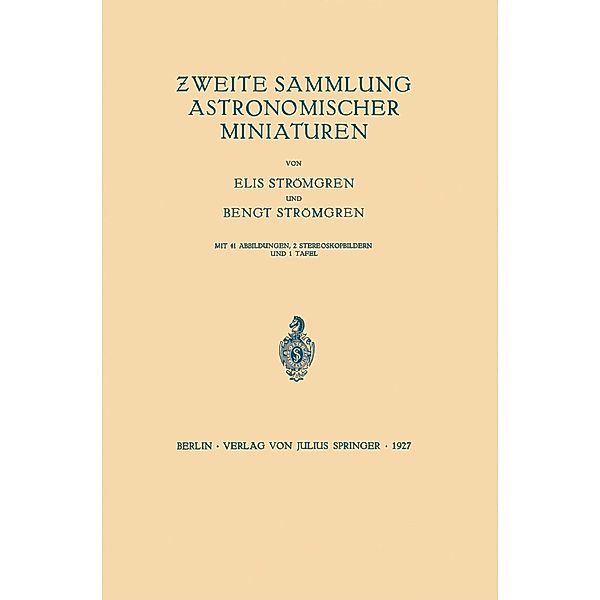 Zweite Sammlung Astronomischer Miniaturen, Elis Strömgren, Bengt Strömgren