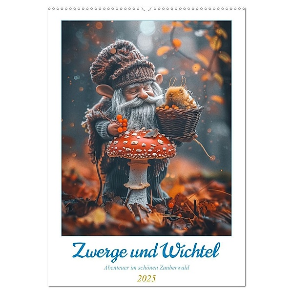 Zwerge und Wichtel (Wandkalender 2025 DIN A2 hoch), CALVENDO Monatskalender, Calvendo, Steffen Gierok-Latniak