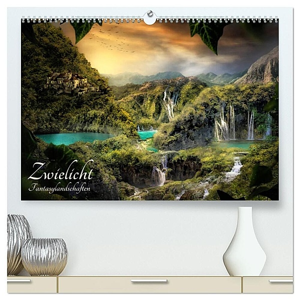 Zwielicht - Fantasylandschaften (hochwertiger Premium Wandkalender 2024 DIN A2 quer), Kunstdruck in Hochglanz, Simone Wunderlich