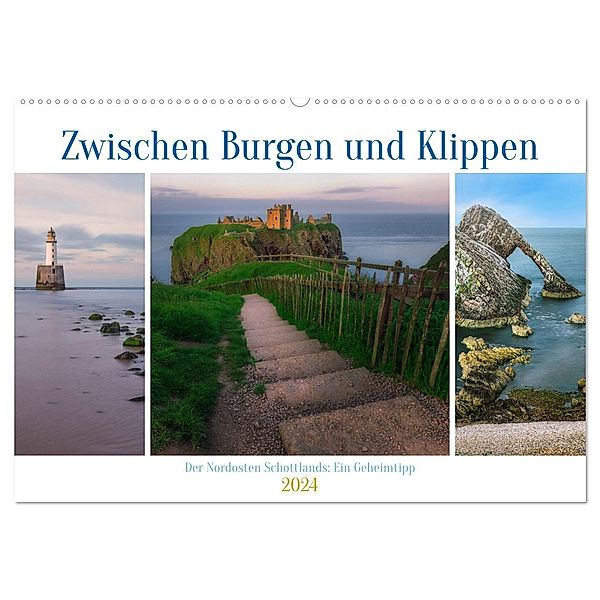 Zwischen Burgen und Klippen, der Nordosten Schottlands, ein Geheimtipp. (Wandkalender 2024 DIN A2 quer), CALVENDO Monatskalender, Calvendo, Joana Kruse