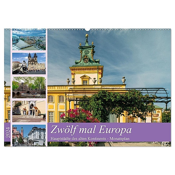 Zwölf mal Europa (Wandkalender 2024 DIN A2 quer), CALVENDO Monatskalender, Andy Tetlak