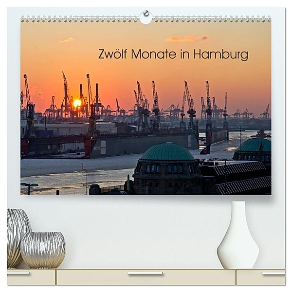 Zwölf Monate in Hamburg (hochwertiger Premium Wandkalender 2024 DIN A2 quer), Kunstdruck in Hochglanz, Caladoart
