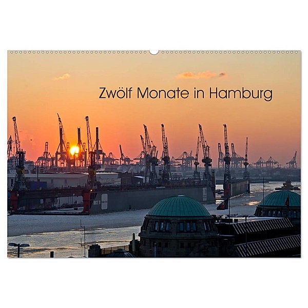 Zwölf Monate in Hamburg (Wandkalender 2024 DIN A2 quer), CALVENDO Monatskalender, Caladoart