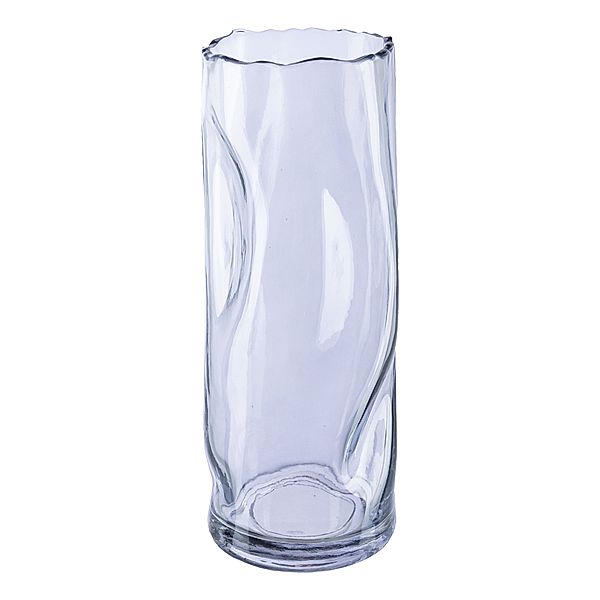 Zylinder Vase aus Glas CRUNCH, 26x9x9 cm (Farbe: grau)
