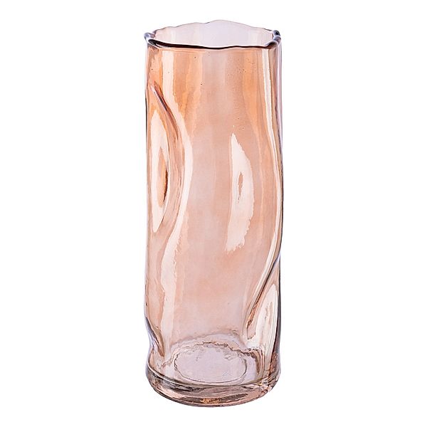 Zylinder Vase aus Glas CRUNCH, 26x9x9 cm (Farbe: terra)