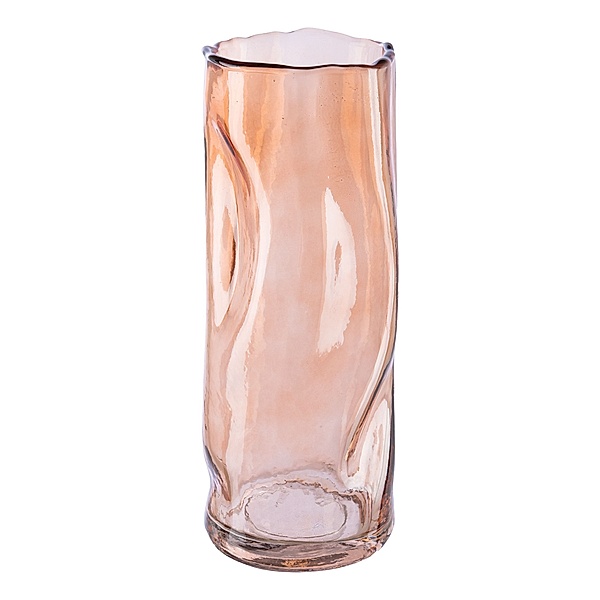 Zylinder Vase aus Glas CRUNCH, 26x9x9 cm (Farbe: terra)