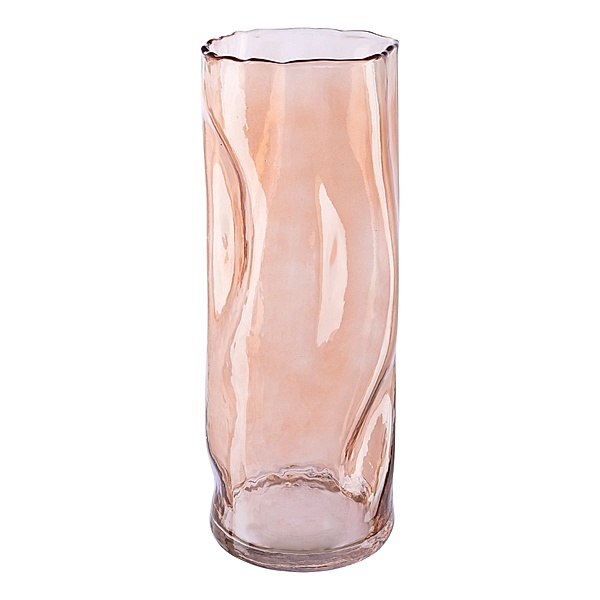 Zylinder Vase aus Glas CRUNCH, 30x11x11 cm (Farbe: terra)