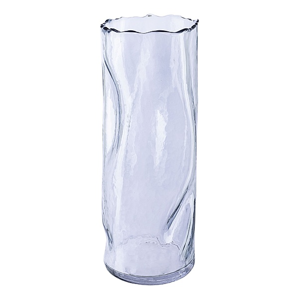 Zylinder Vase aus Glas CRUNCH, 30x11x11 cm (Farbe: grau)