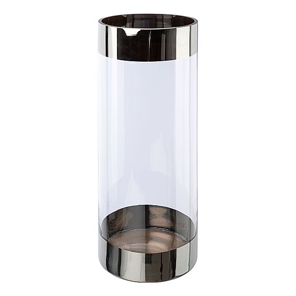 Zylinder Vase FRAME aus Glas, silber (Größe: groß)