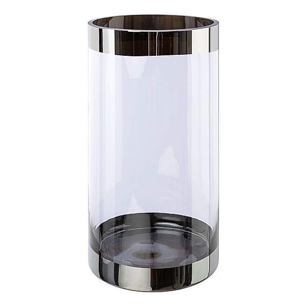 Zylinder Vase FRAME aus Glas, silber (Größe: klein)