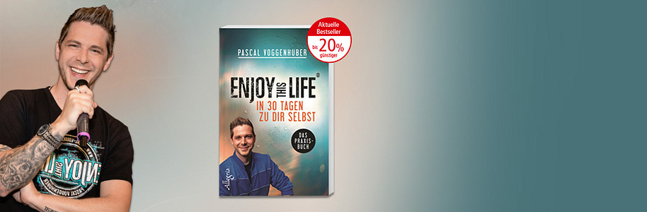 ##Endlich: Pascal Voggenhubers neuer Bestseller!
Das neue Praxisbuch "Enjoy this Life - In 30 Tagen zu dir" ist endlich da. Die einfachen Übungen lassen sich super in den Alltag integrieren. Das Buch ist ein Muss für alle, die ihr Leben nachhaltig verändern wollen.

