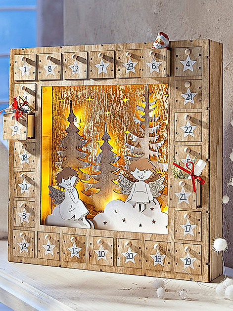 Zum Befüllen: Der beleuchtete Adventskalender "Winterwald"