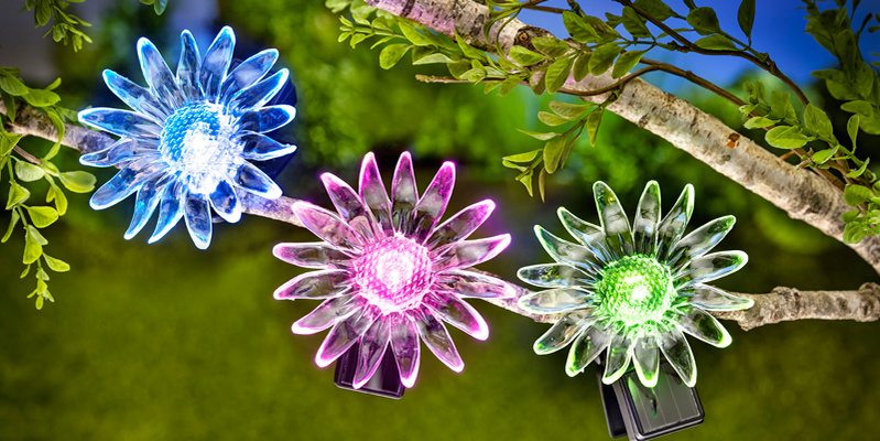Solar Blumen mit Clip 3er Set