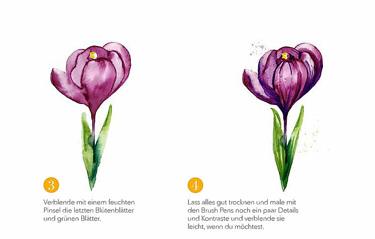 DIY-Tipp: Frühlingshafte Krokusse im Watercolor-Style malen