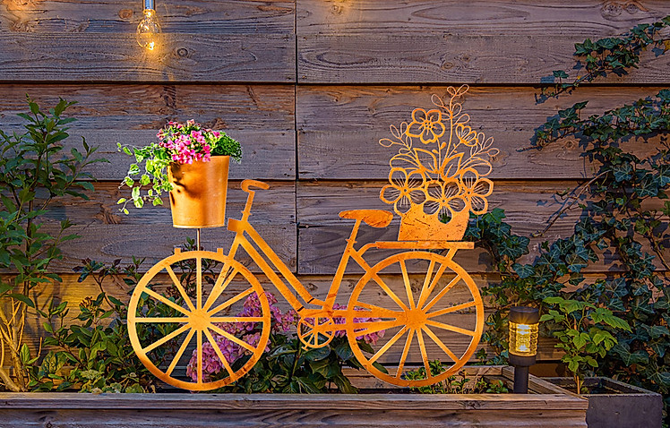 Rostdeko-Pflanztopf-Fahrrad